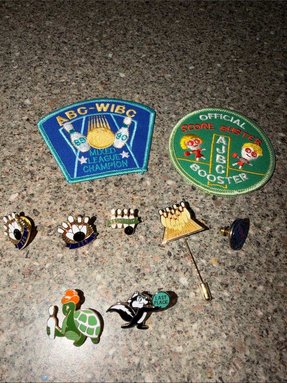 Bowling pins patches vintage